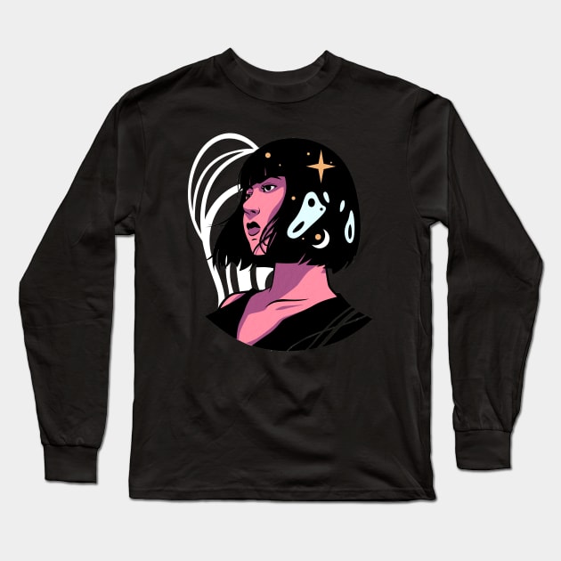 Cosmic Girl Long Sleeve T-Shirt by sergiosaucedo